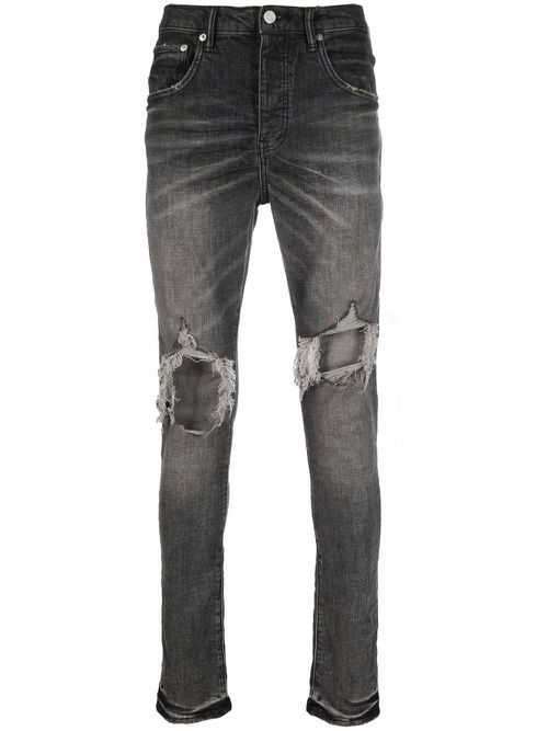 Low-rise slim-fit jeans - Grey