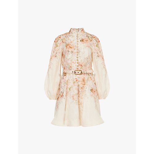 Womens Cream Rococo Floral Zim Buttoned Mini 
