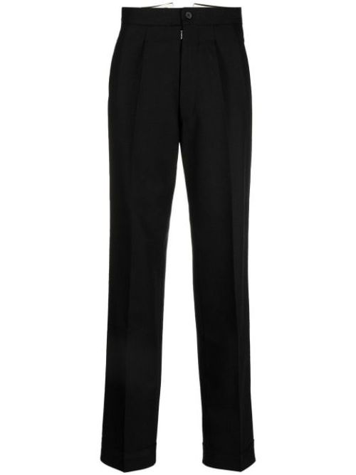 High-waisted wool trousers