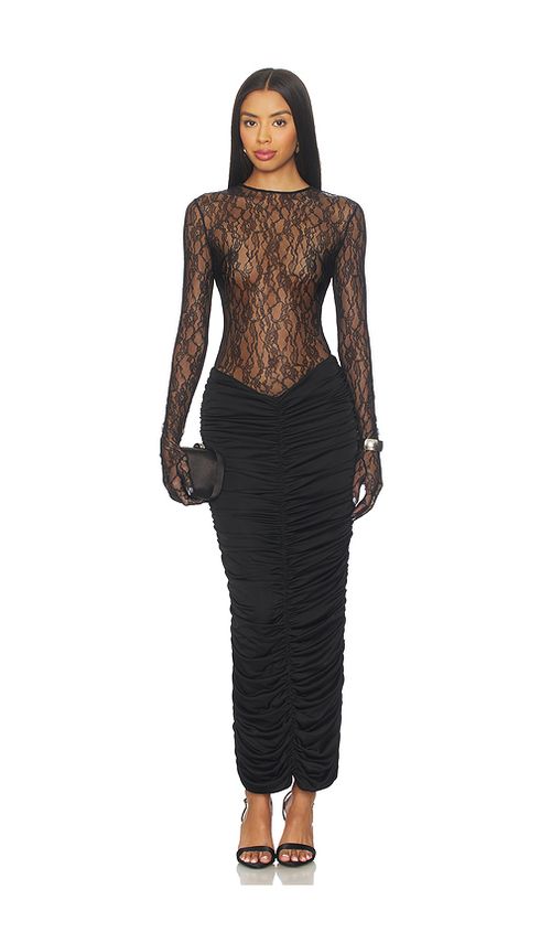 The New Arrivals by Ilkyaz Ozel Vivienne Lace Maxi Dress in Black. 40/8. Also