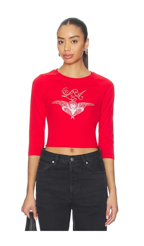 DAYDREAMER Daydreaming Raglan Tee in Red. - L also in M, S