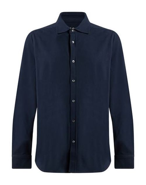Man Shirt Navy Size 4XL Cotton, Elastane