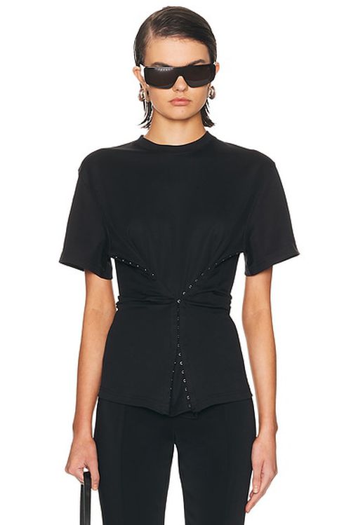 Mugler Short Sleeve Top in Black - Black. L also in M