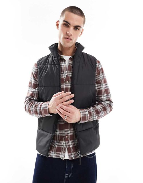 ASOS DESIGN puffer vest in black