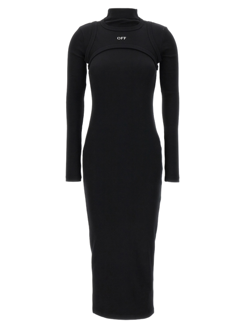 Cut-Out Ribbed Cotton Bodysuit — Black