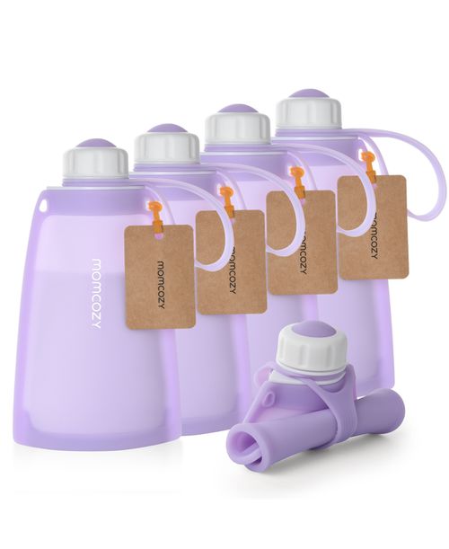 Silicone Milk Storage Bags 5pcs-Light Purple - Purple