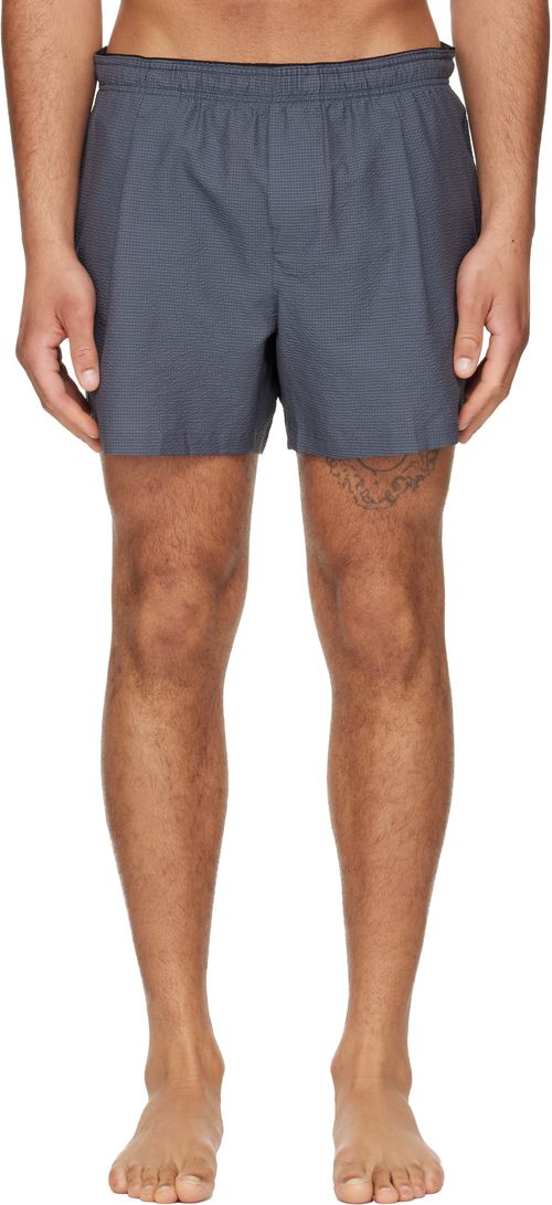 Gray Boxer Swim Shorts