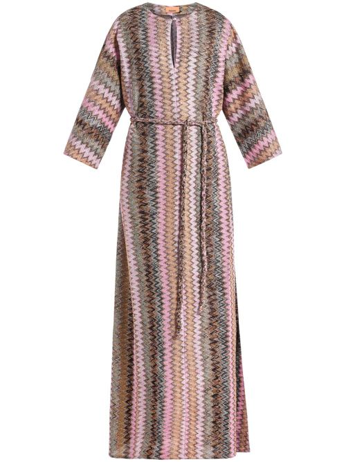 Zig-zag all-over pattern dress - Pink