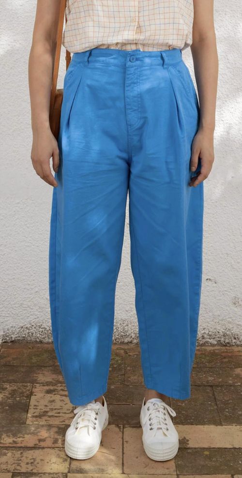 Pleated Trousers In Lapis Blue