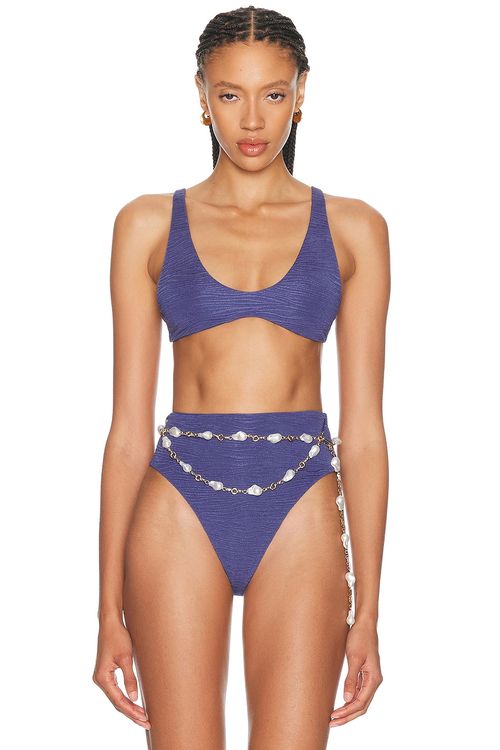 La Porte Kaleigh Bikini Top in Blue