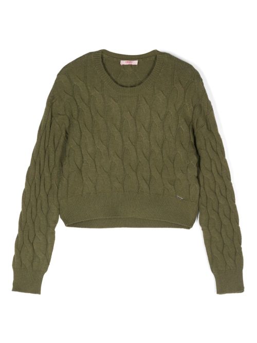 Cable-knit jumper - Green