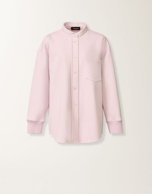 Scuba cashmere shirt in lilac pink