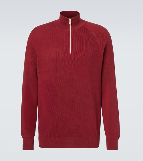 Ribbed-knit cotton sweater