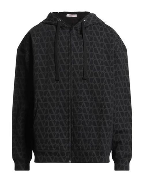 Man Sweatshirt Black Size L Cotton, Elastane