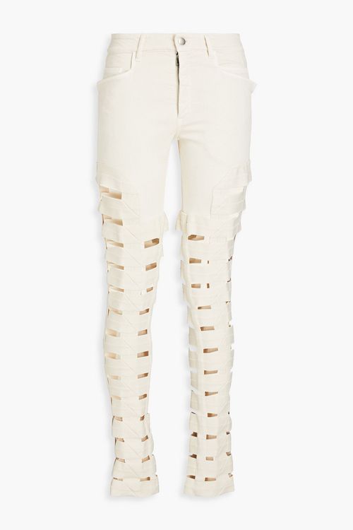 Spartan cutout high-rise skinny jeans - White - 26