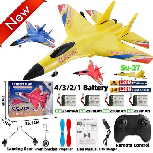 Su27 RC Airplane 2Ch Speed RC Plane Fixed Wing 2.4G Glider Aircraft Hand Throwing Foam Aircraft Electric Remote Control Outdoor RC Plane Toys Kids Gi