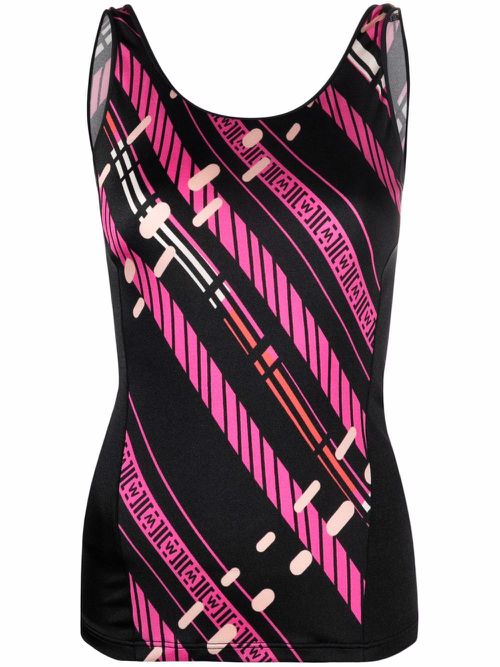 Hanna stripe-print tank top - Black