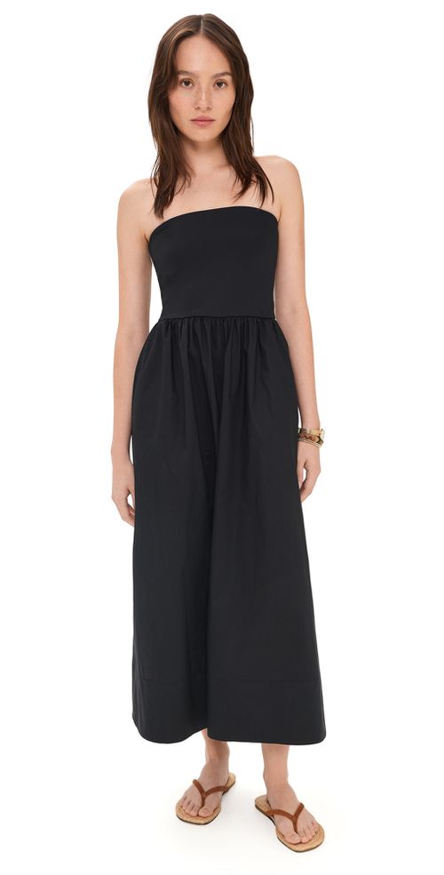 Sunsought Strapless Midi Dress Black