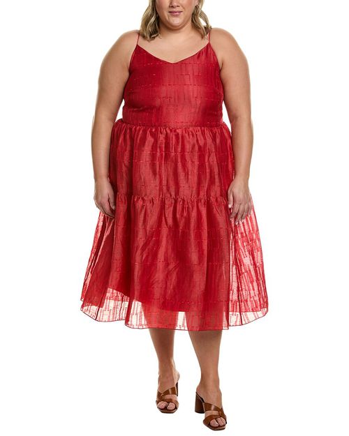 Plus Hartford Linen & Silk-Blend Maxi Dress