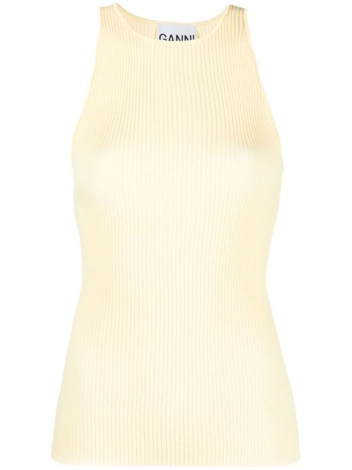 Ribbed-knit tank top - Yellow