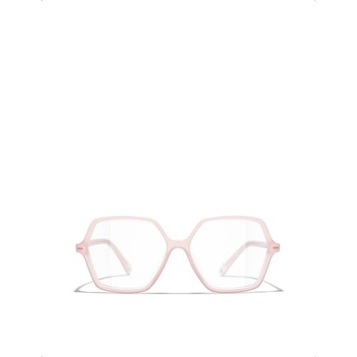 Mens Pink Square Eyeglasses