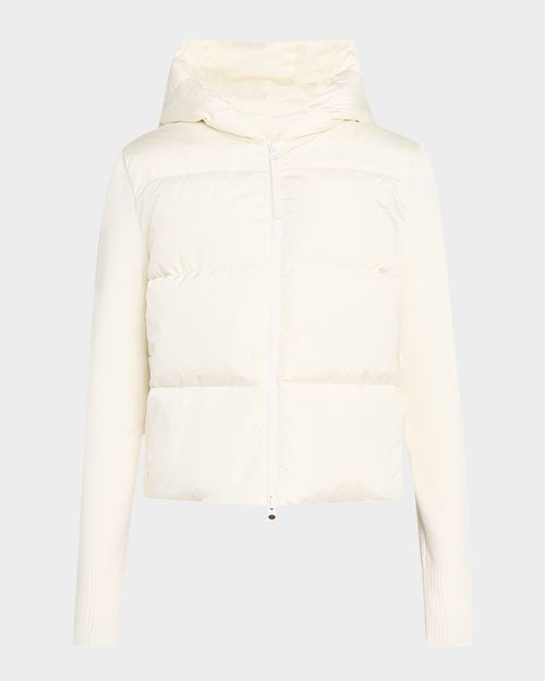 Hybridge Wide Quilt Knit Hoodie Jacket