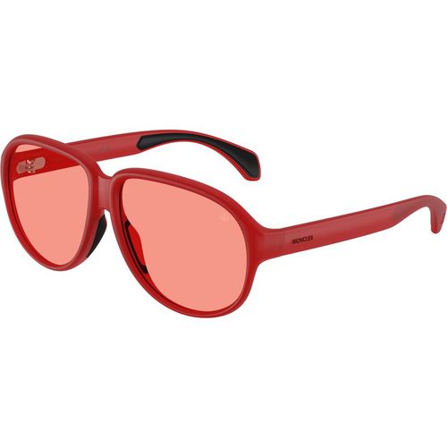 Moncler Unisex Moncler ME8001 HALCYONNE 5005F5 Gafas de sol Inyectado Rojo Rosa Piloto Norma