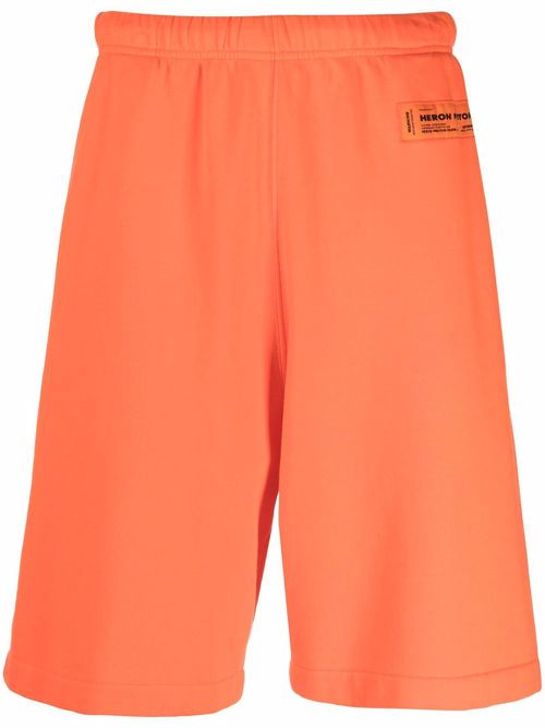 Recycled cotton track shorts - Orange