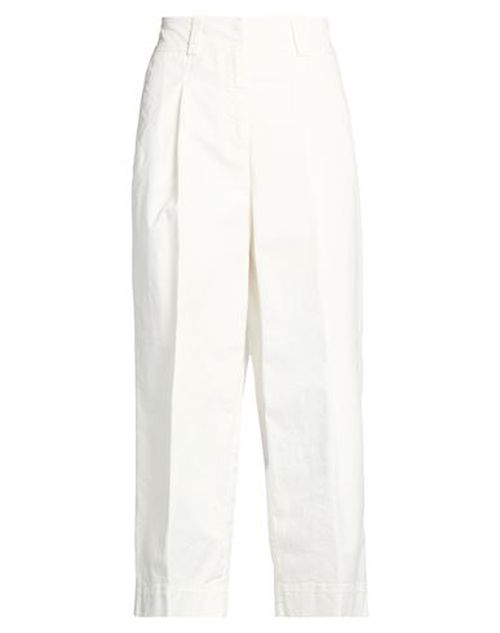 Easy Woman Pants Ivory Size 6 Cotton, Elastane