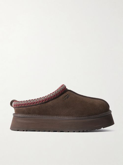 Tazz Ii Embroidered Shearling Slippers - Brown