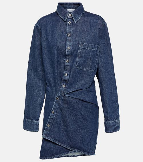 Asymmetric denim shirt dress