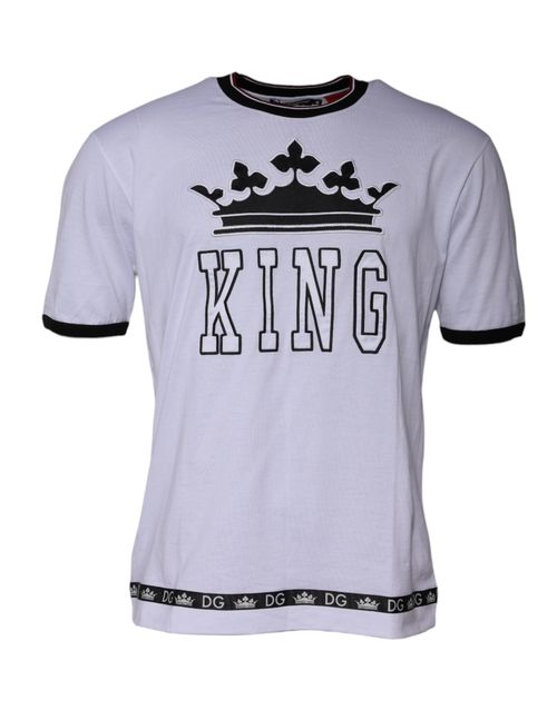 Crown & Logo-Embroidered T-Shirt — White