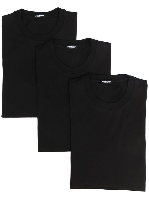 Crew neck T-shirt (set of three) - Black