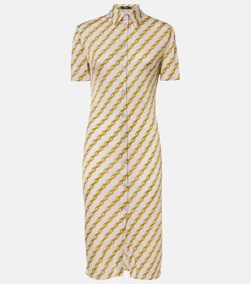 Chain Stripe satin shirt dress