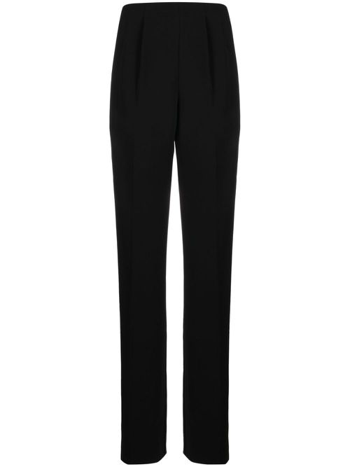 Cady high-rise pleated trousers - Black