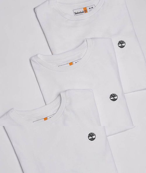 Dunstan 3 pack small chest logo t-shirts in white