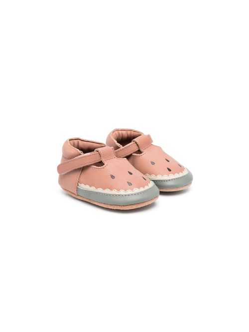 Nanoe leather crib shoes - Pink