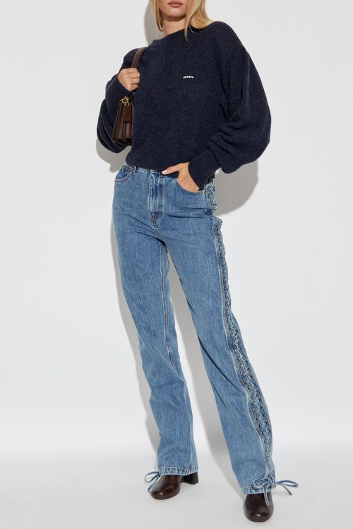 Sweater With Logo, Women's, Navy Blue