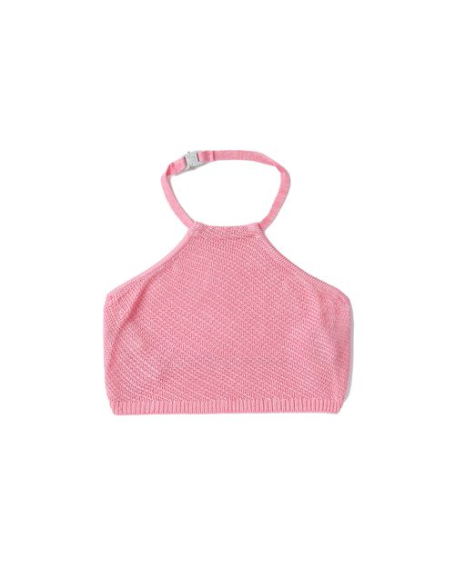 Buckle halter neck bra top