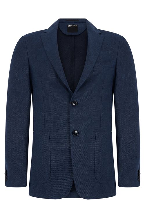 Cotton T-Shirt Blazer with Notched Collar