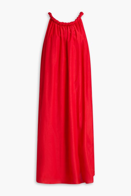 Kika cotton-blend poplin midi dress - Red - L