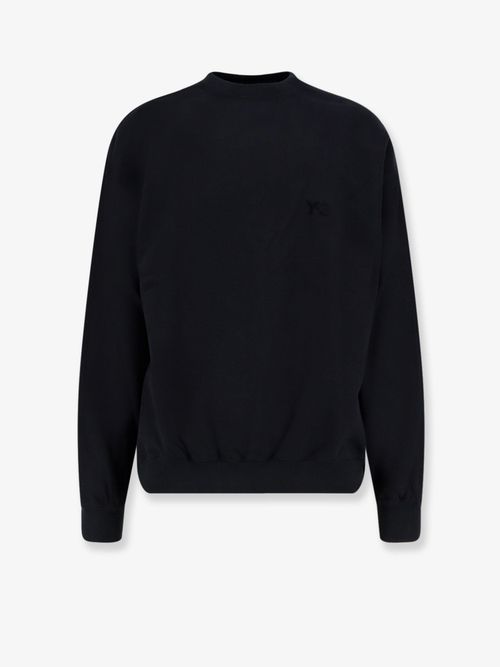 Cotton-Blend Crew-Neck Sweatshirt — Black