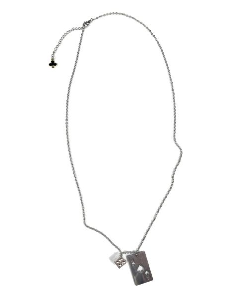 Dice & Card Surgical Steel Necklace 