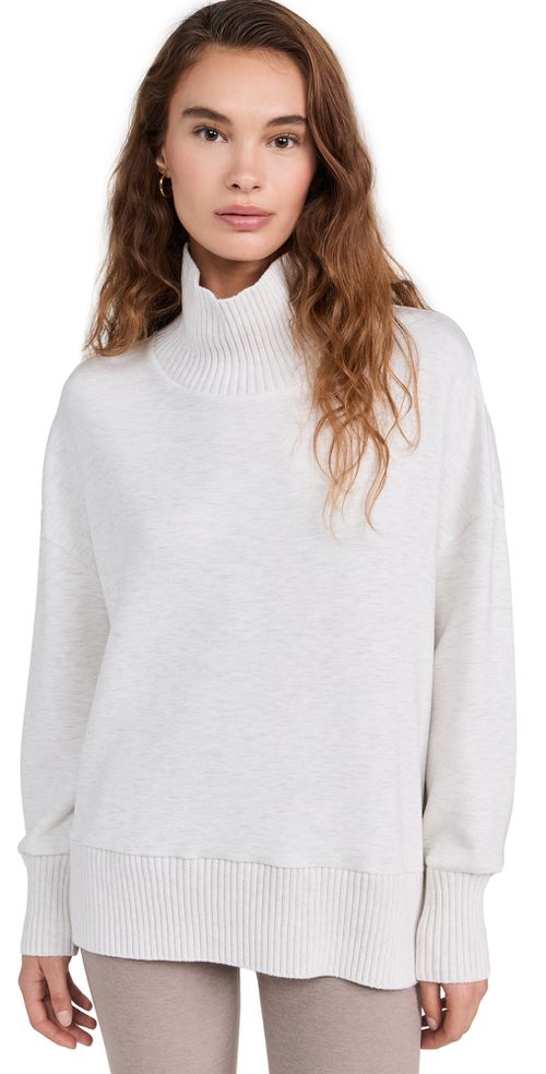 Barker High Neck Sweatshirt Ivory Marl