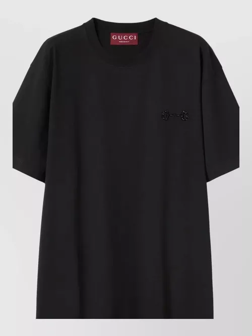 Gucci - cotton jersey top crew neck short sleeve