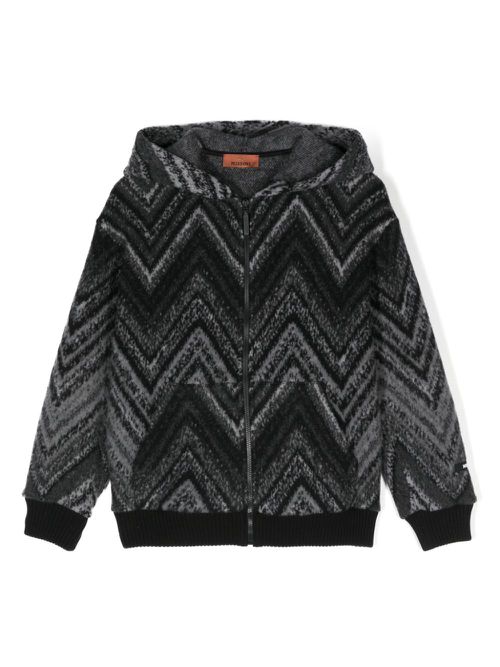 Chevron-print jacket - Black