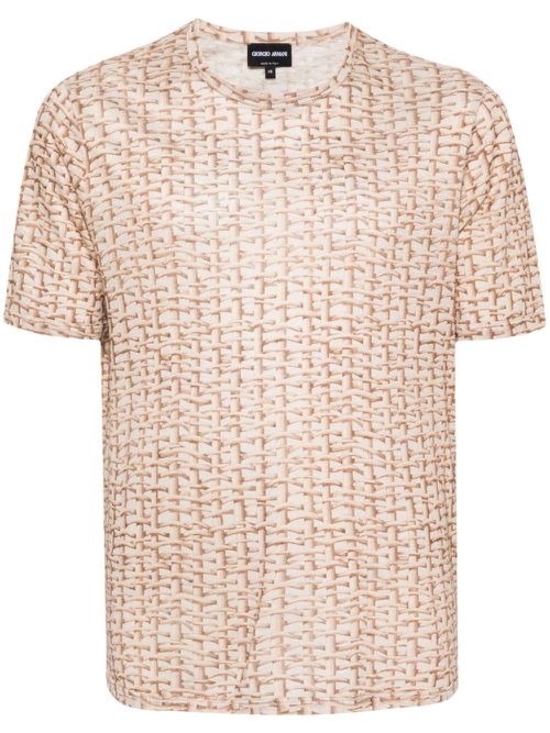 Woven-print T-shirt - Neutrals