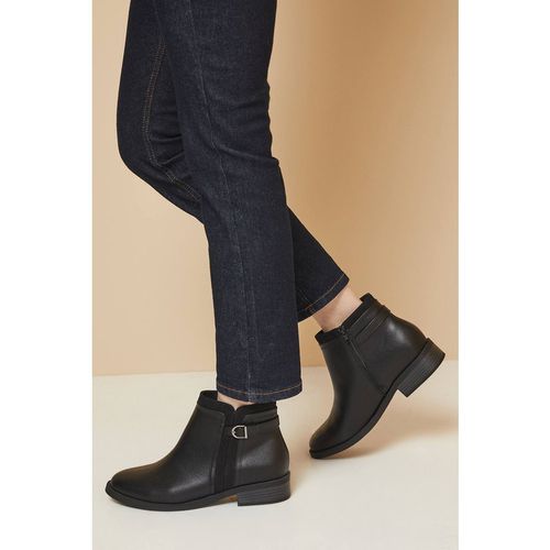 Womens Good For The Sole: Wide Fit Mia Mixed Material Low Heel Ankle Boots - Black
