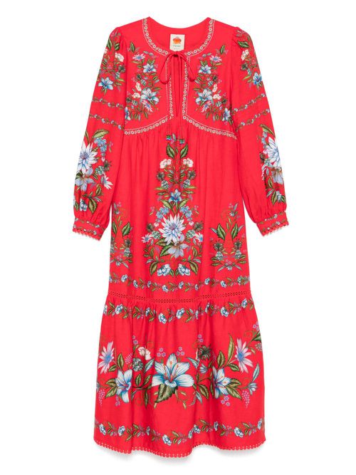 FARM Rio Sweet Bloom Bouquet-print dress - Red