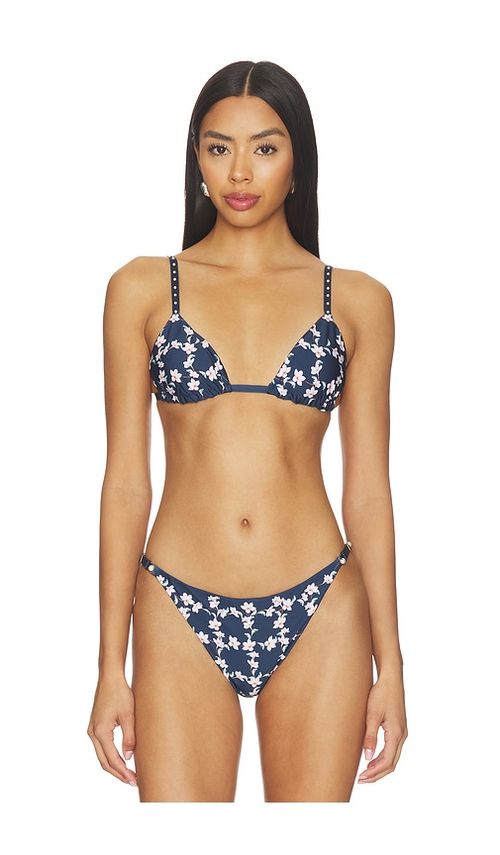 Agua by Agua Bendita Tulua Bikini Top in Navy. - S also in XS